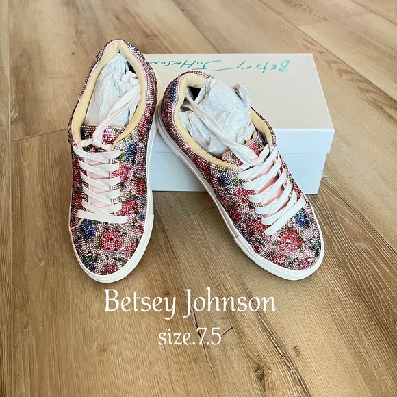 Betsey Johnson Shoes - Betsey Johnson Floral Multi Sneakers size 7.5 - Worn Once!!!